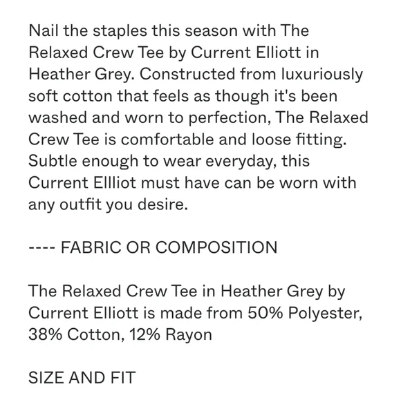 NWOT Women's Current/Elliot The Relaxed Crew Tee - Picture 10 of 10